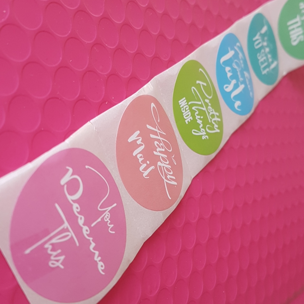 100 pcs Thank You Stickers 1.5" inch (8 Designs)